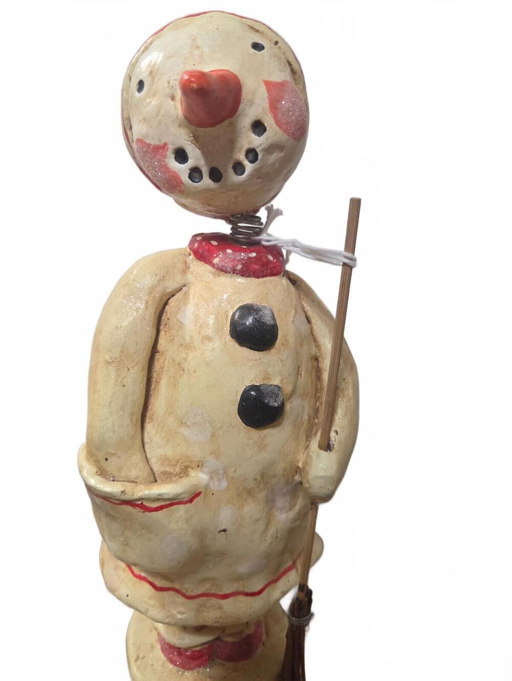 PennyMcAlister Snowman Folk Art 0.5ChristmasPaperMacheBobble